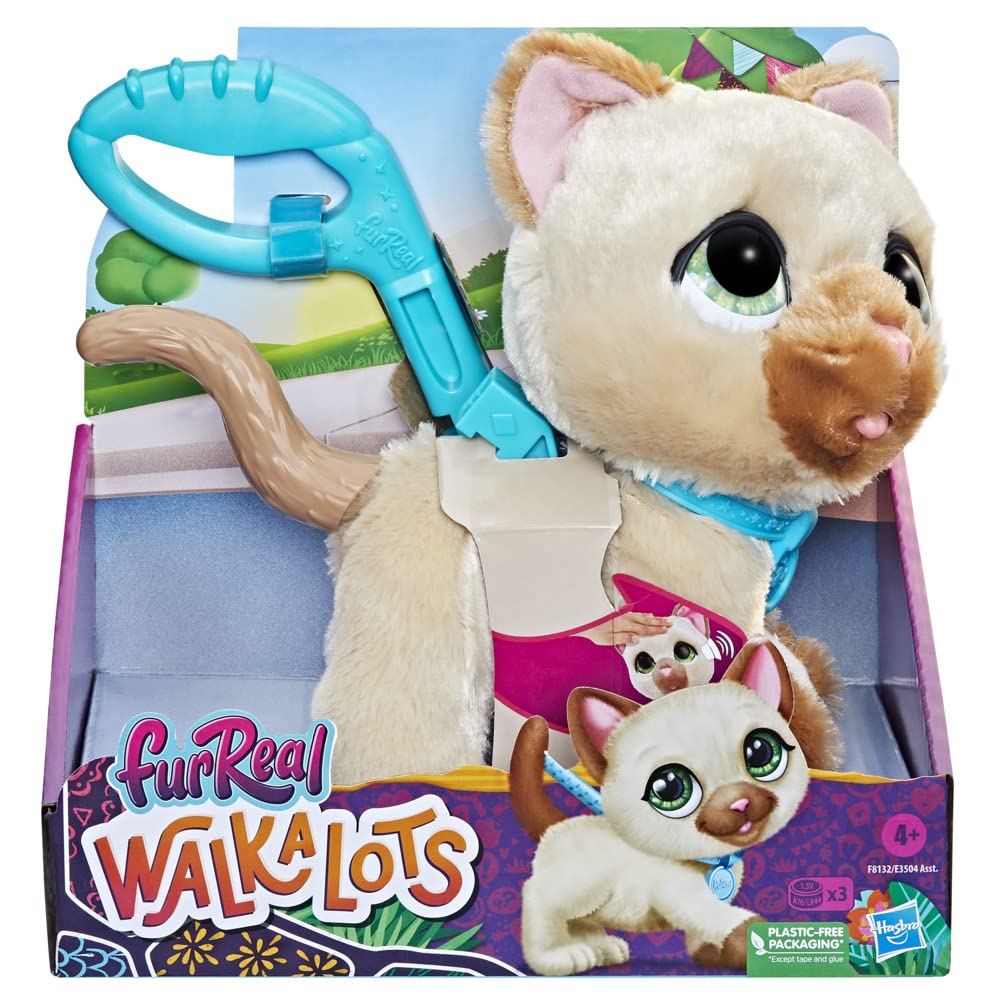 FurReal friends Walkalots Large Racker Interactive Toy Cat for Walking with Sounds and Reactions for Children from 4