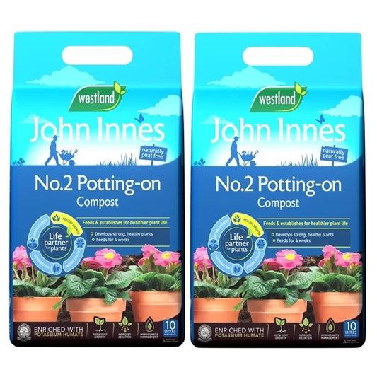 Topline Westland Peat Free Garden Compost - John Innes No2 Potting-On Compost 2 x 10L Bags. Potting Compost for Outdoor Plants, Vegetables Growing or House Plants Card.