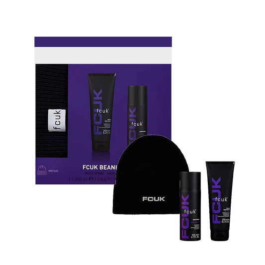 Beanie Hat Vintage Set - Body Spray, Body Wash & Beanie Hat Mens Gift Set for Christmas Gifts, Stocking Fillers, Secret Santa Gifts for Him, Dad Gift with Topline Card