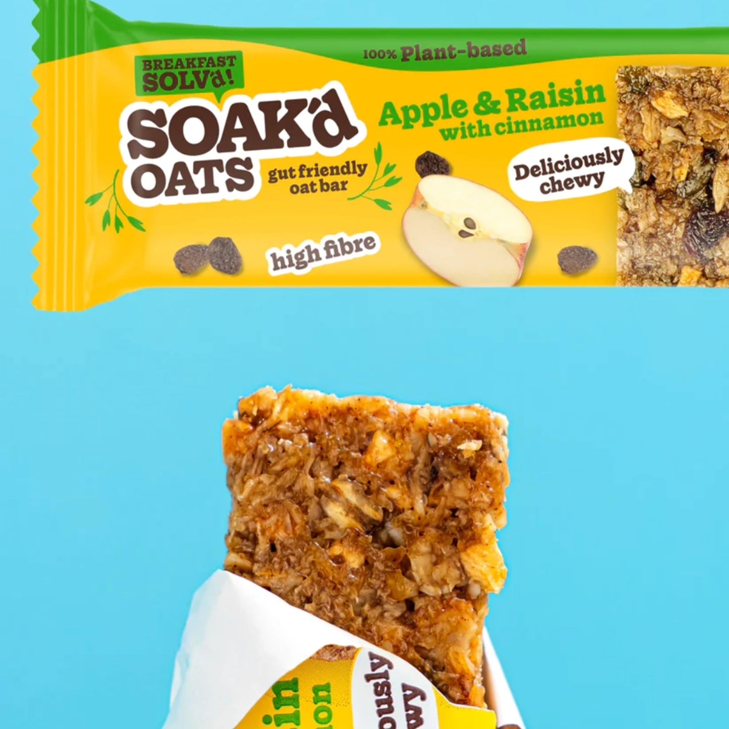 SOAK'd OATS Healthy Breakfast Bars - Box of 16 x 42g Gluten Free Baked Flapjack Healthy Snacks