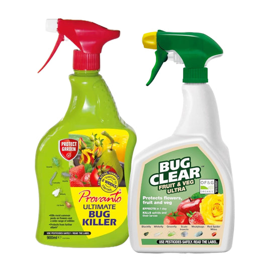 Bug Killer Spray for Plants Bundle - Fast Acting Ultimate Bug Spray 1L & Bug Clear Ultra 800m Fruit and Vegetable Plant Protection Pest Control Products with Topline Card for Indoor & Outdoor Plants