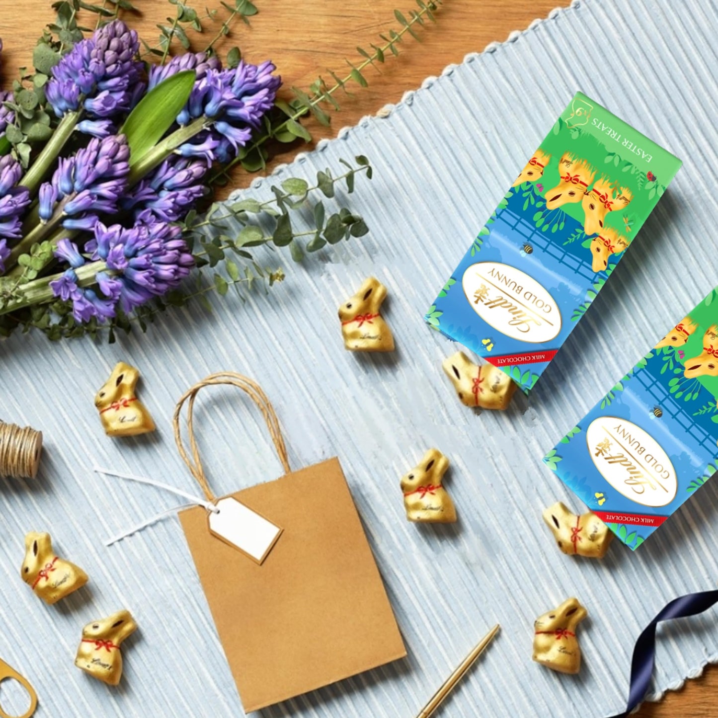 Lindt Easter Chocolate Canisters – Solid Mini Eggs 155g & Gold Bunny Milk Chocolate 80g (2-Pack Set)