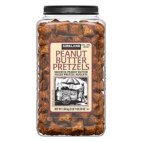 Kirkland Signature Pretzels Sweets Bulk - Peanut Butter Filled Pretzel Nuggets 1.56kg Party Food Sweet Treats with Topline Card for Kids Lunchbox Snacks, Movie Nights or Birthday Parties.