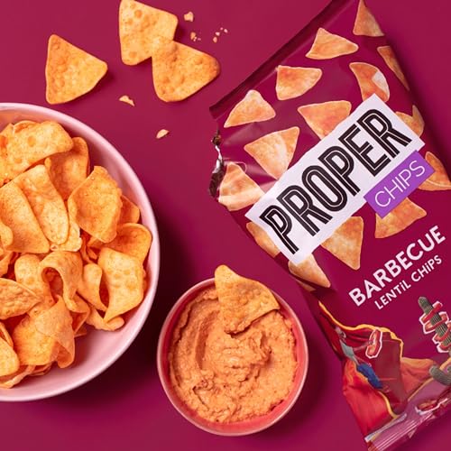 Gluten Free Lentil Crisps Multipack - Box of 32 Vegan Proper Chips BBQ & Salt Vinegar Low Calorie Snacks with EXTRA 3 x 14g Sweet & Salty Popcorn Bags. Healthy Snacks for Lunch Box, Movie Night
