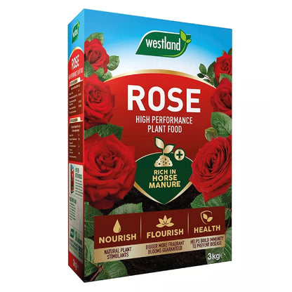 TOPLINE High-Performance Rose Food - Pack of 2 x 3kg Enriched Horse Manure Rose Plant Feed Pellets for Outdoor Garden Plants. Rose Fertiliser with Unique Topline Card.