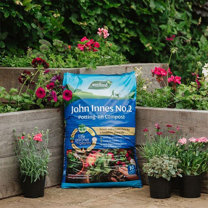 Westland Peat Free Garden Compost - John Innes No2 Potting-On Compost 10L Bag. Potting Compost for Outdoor Plants, Vegetables Growing or House Plants with Topline Card.