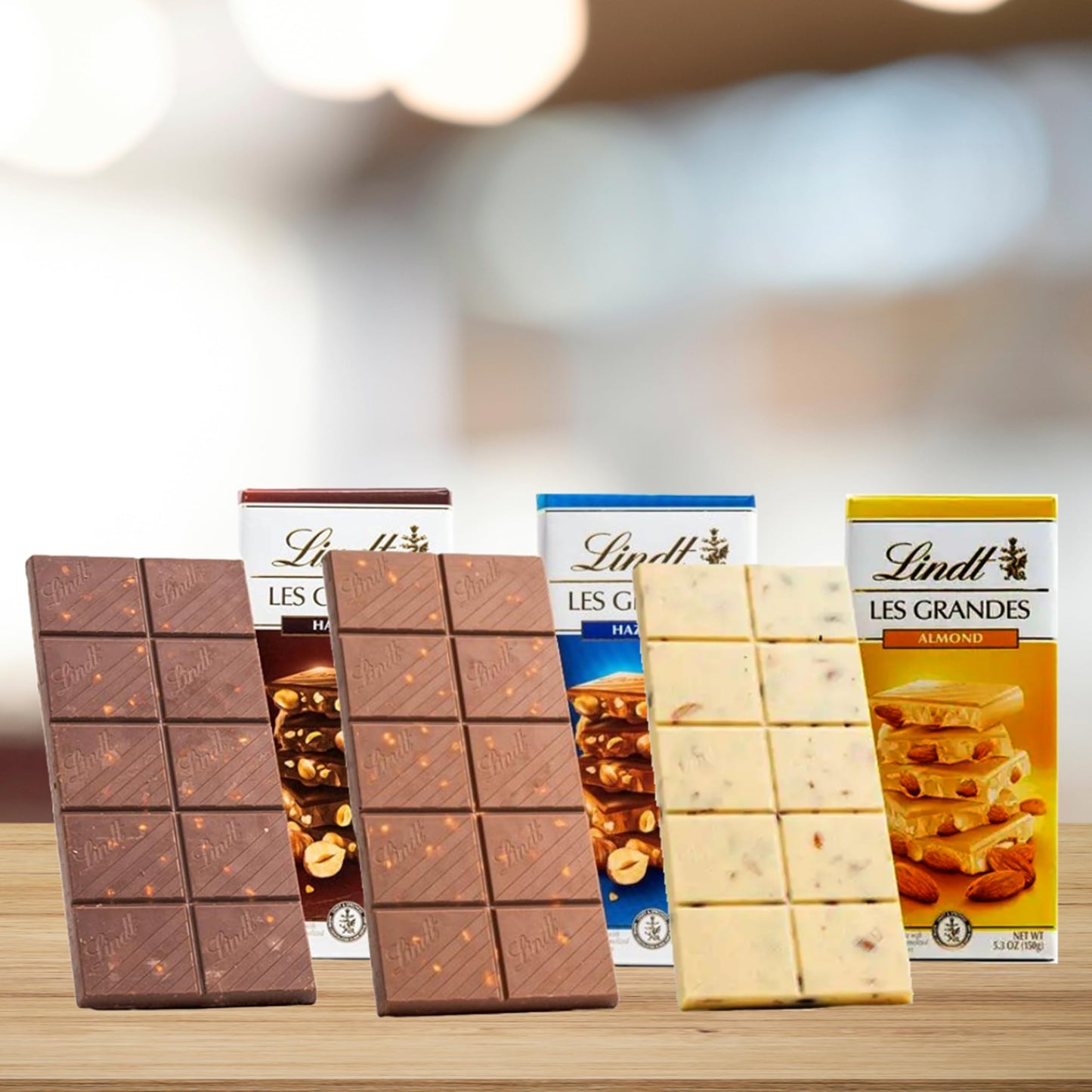 Les Grandes Chocolate Bars Bundle - Assorted Pack of 3 x 150g Milk Hazelnut, Dark Hazelnut & White Almond Bar Chocolate Bulk with Topline Card. Chocolate Gift for Sweet Hamper, Stocking Fillers