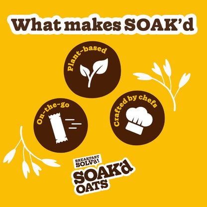 SOAK'd OATS Healthy Breakfast Bars - Box of 16 x 42g Gluten Free Baked Flapjack Healthy Snacks