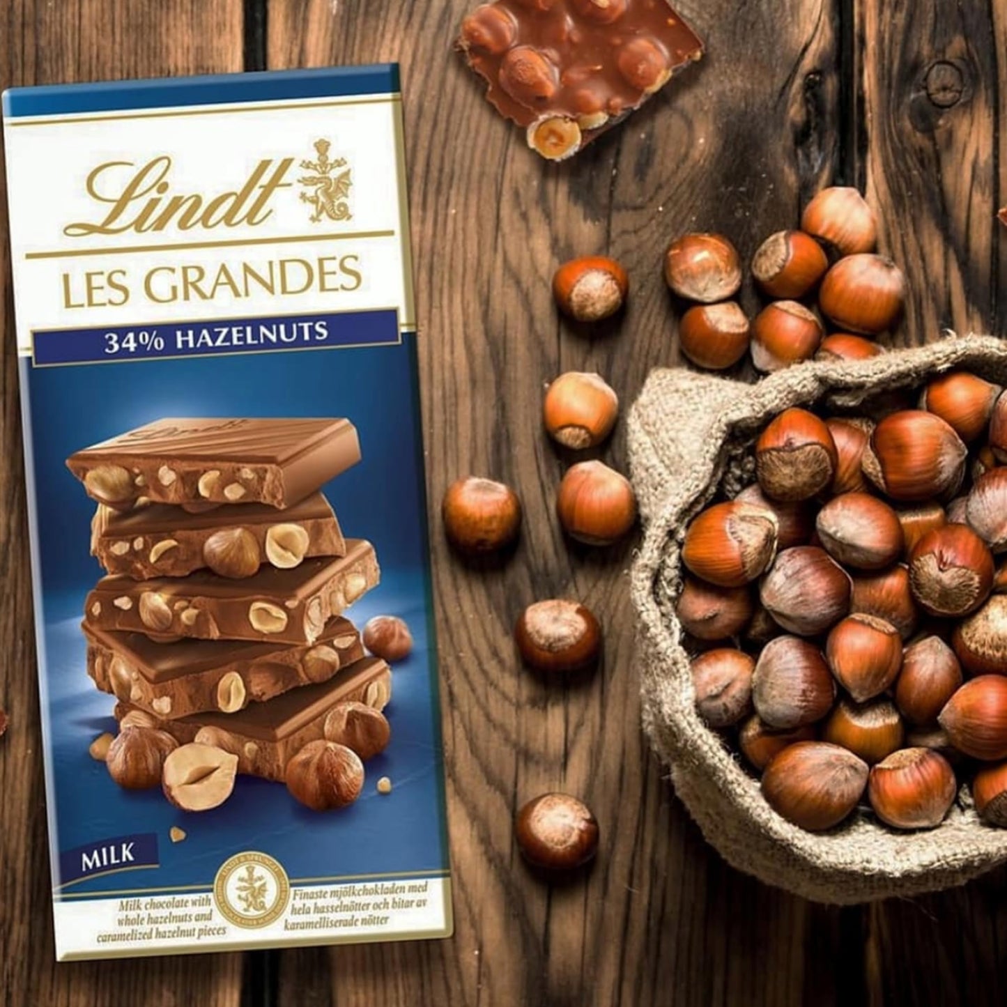 Les Grandes Chocolate Bars Bundle - Assorted Pack of 3 x 150g Milk Hazelnut, Dark Hazelnut & White Almond Bar Chocolate Bulk with Topline Card. Chocolate Gift for Sweet Hamper, Stocking Fillers