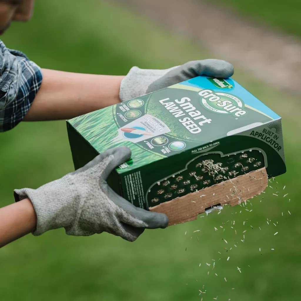 Garden Grass Lawn Seeds - 1kg Aqua Gel Coated Smart Lawn Grass Seeds 25msq. Fast to Grow Lawn Care with Topline Card for Patch Repairs, Suny or Shady Lawn.