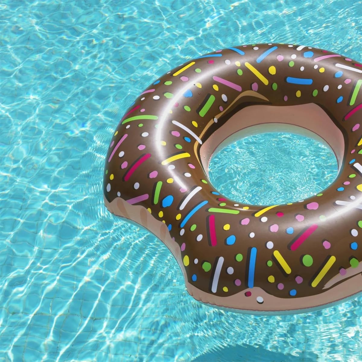 Inflatable Swimming Pool Float Bundle 42in Donut + 20in Beach Ball