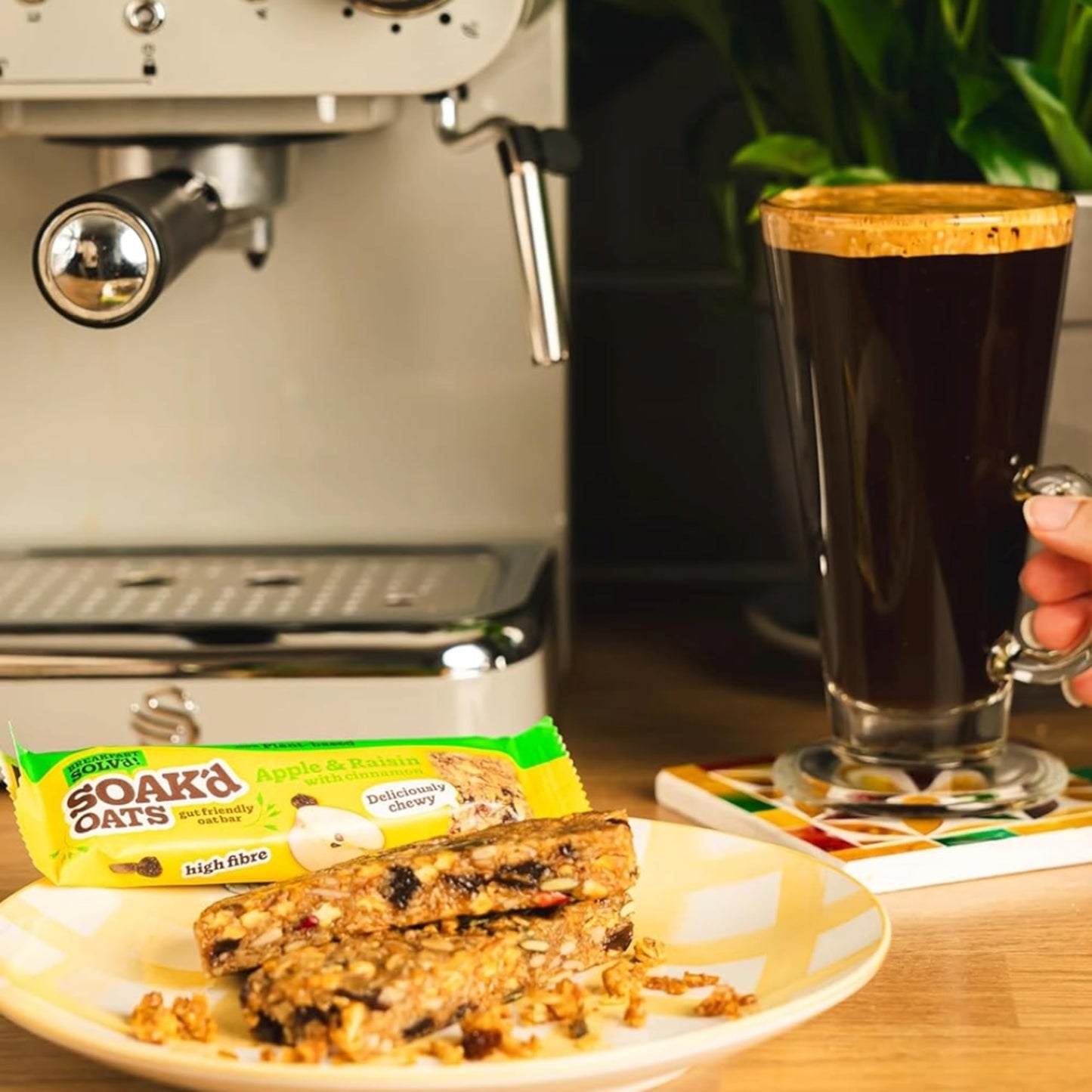 SOAK'd OATS Healthy Breakfast Bars - Box of 16 x 42g Gluten Free Baked Flapjack Healthy Snacks