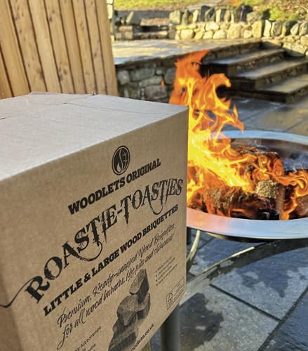 Roastie-Toasties Heat Logs - 14.5kg Box Ultra Dry Compressed Logs. Great for Wood Burners, Open Fires, Multi-Fuel Stoves. Planet-Friendly Wood Briquettes. Made in Scotland