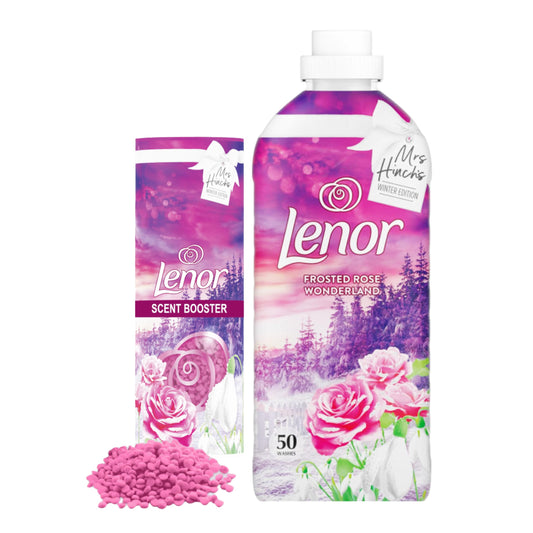 Laundry Fabric Softener Scent Booster - Mrs Hinch Bundle of Frosted Rose Fabric Conditioner 1650ml & 176g Scent Booster Laundry Beads. Laundry Detergent Bulk Buy with Topline Card