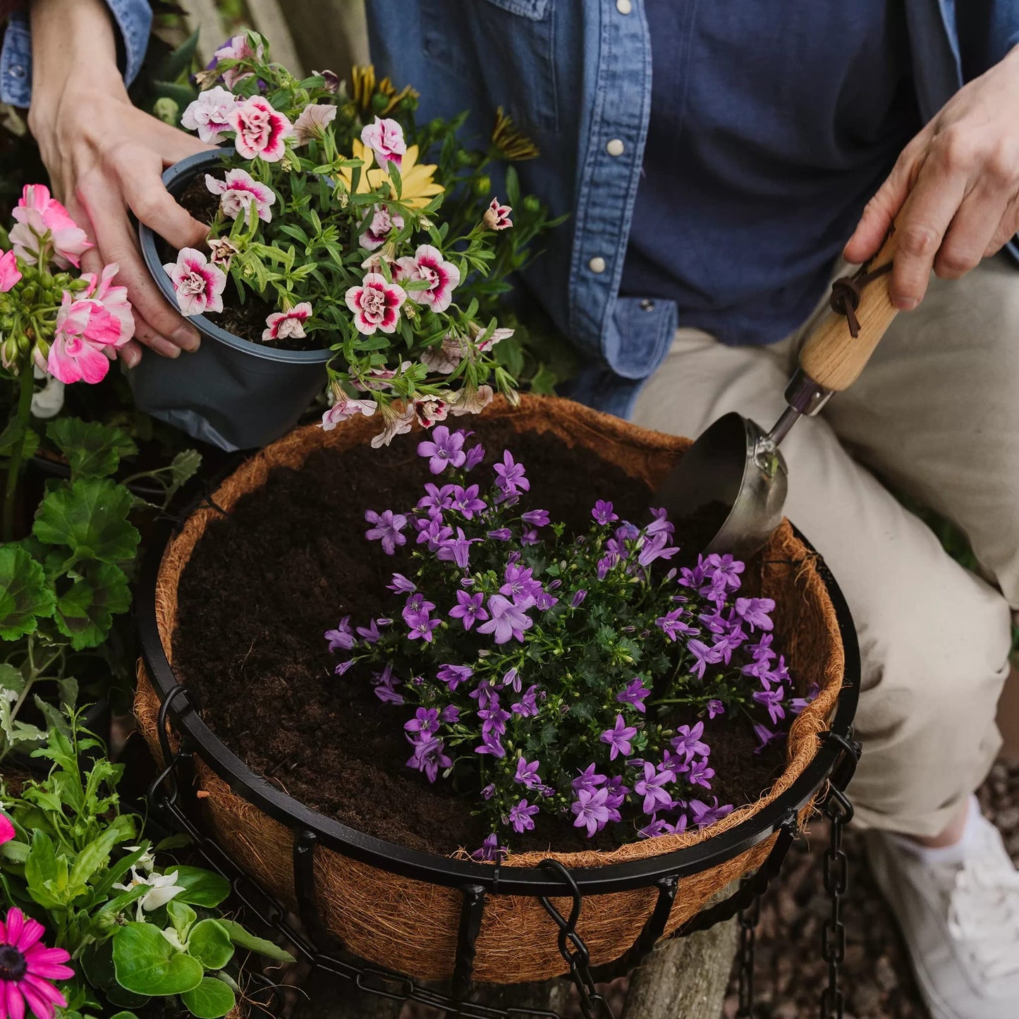 Outdoor Plants Food Fertiliser Bundle - Water Saving Gel 250g & Gro-Sure All Purpose 6-month Plant Food Granules 1.1kg with Topline Card for Slow Release Garden Compost Moisture Feeding Control.