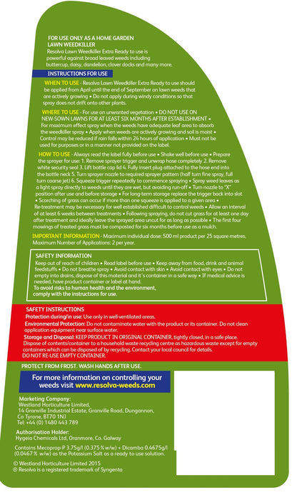 Resolva Lawn Weed Killer Extra Ready to Use 1L