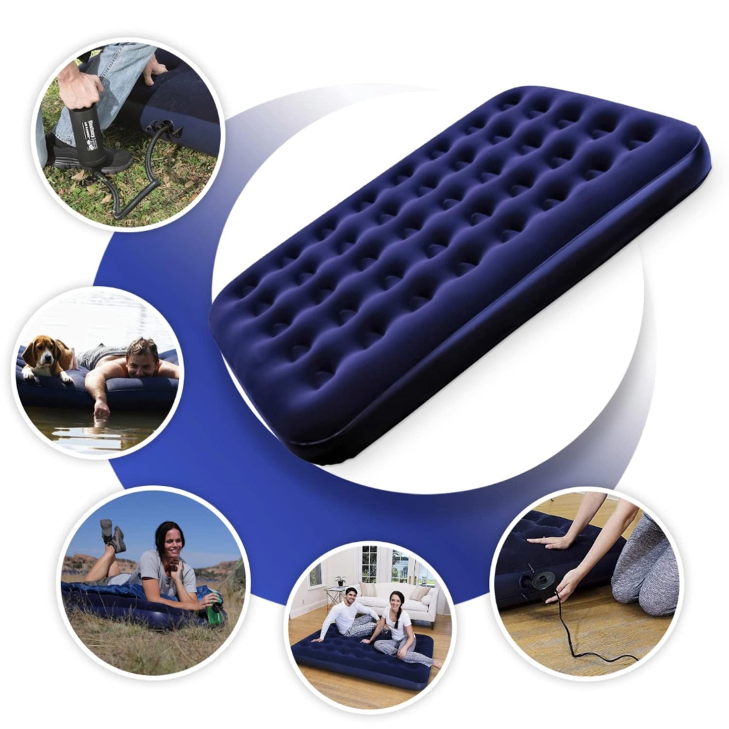 Topline Inflatable Air Bed Double Mattress with Air Pump