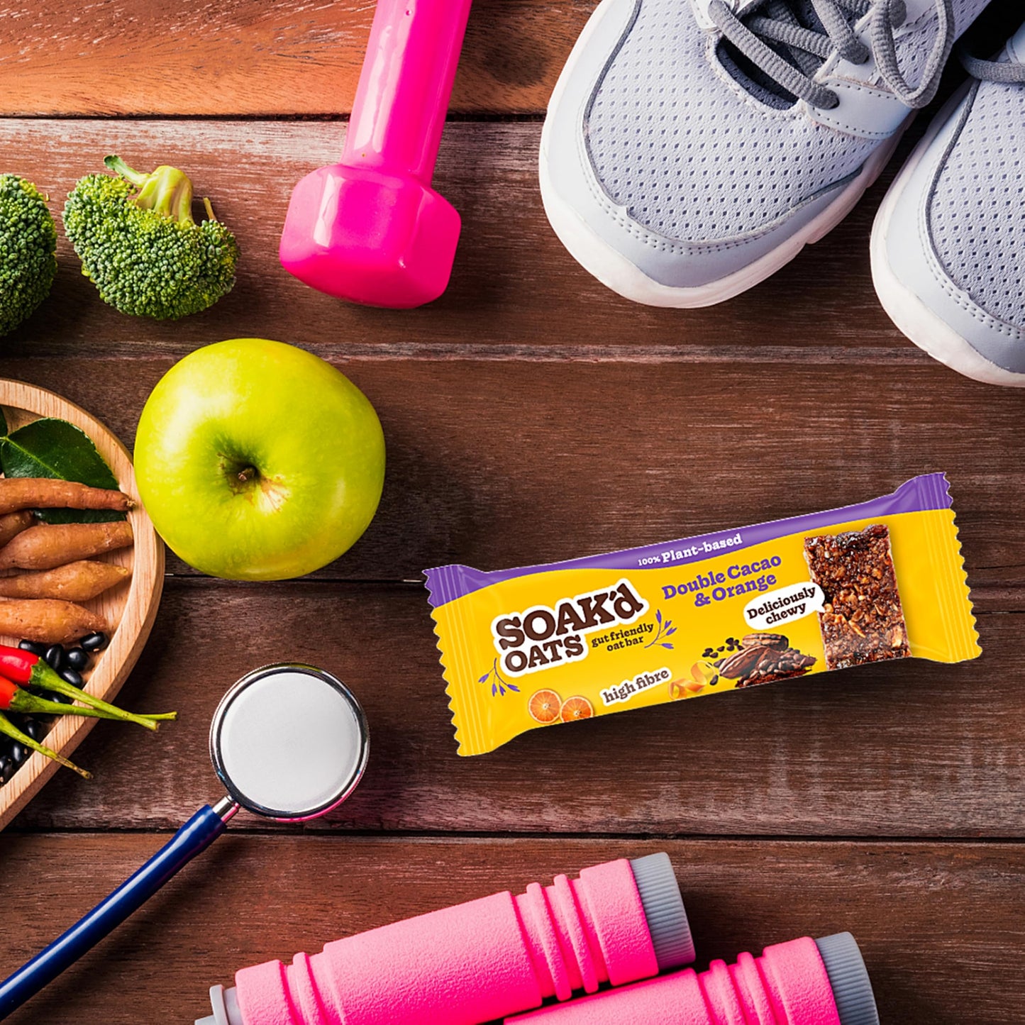 SOAK'd OATS Healthy Breakfast Bars - Box of 16 x 42g Gluten Free Baked Flapjack Healthy Snacks