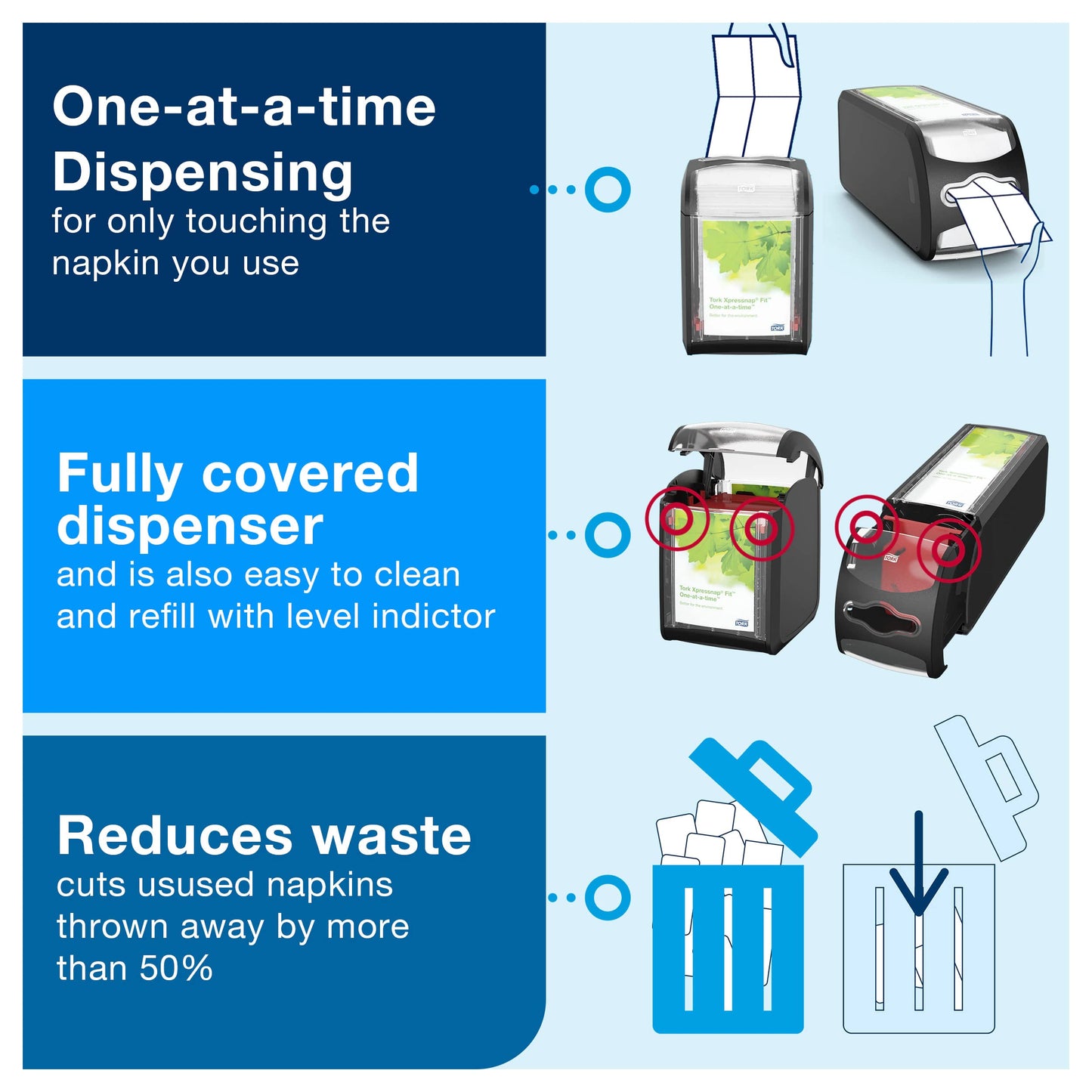 Tork Xpressnap Fit Counter Napkin Dispenser Black N14