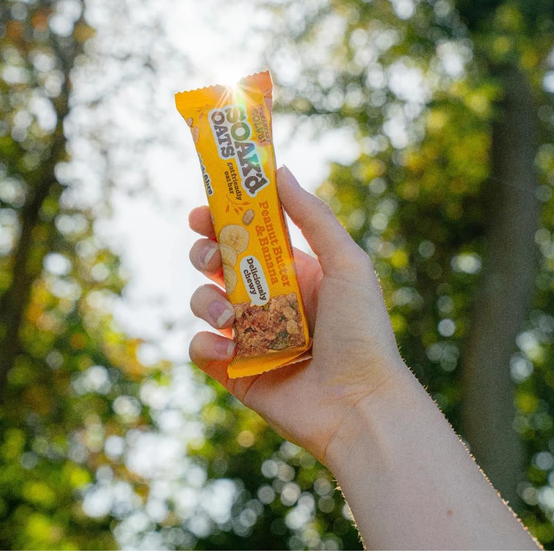 SOAK'd OATS Healthy Breakfast Bars - Box of 16 x 42g Gluten Free Baked Flapjack Healthy Snacks