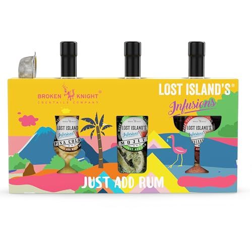 3 Infusions Cocktail Making Kit - Pina Colada, Original Mojito & Strawberry Daiquiri Cocktail