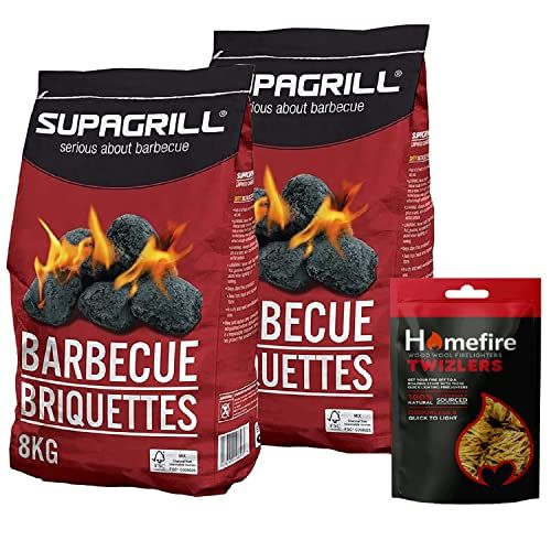 2 x Supagrill Briquettes 8kg & Twizlers 300g + Topline Card.