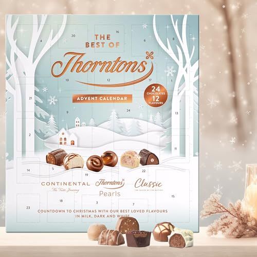 Thorntons Advent Calendar Selection of Continental, Classic & Pearls 258g with Topline Card