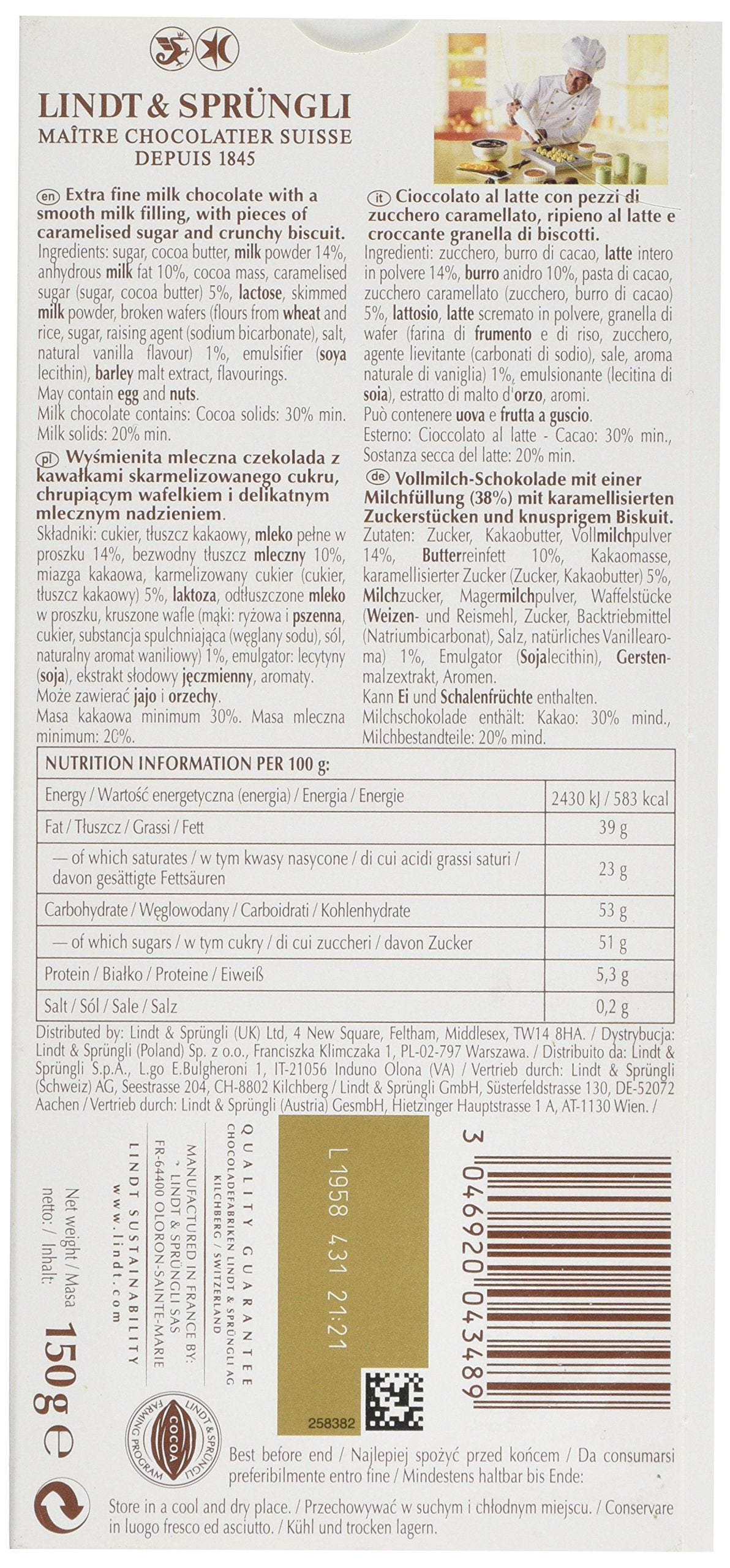 Lindt Creation Creme Brulee Milk 150g