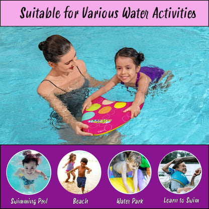Swimming Float Kickboard for Kids - Learn to Swim Pink Foam Board Pool Float & Swim Vest. Swimming Floats for Children with Topline Card. Exercise Equipments for Kids Beginning Swimmers