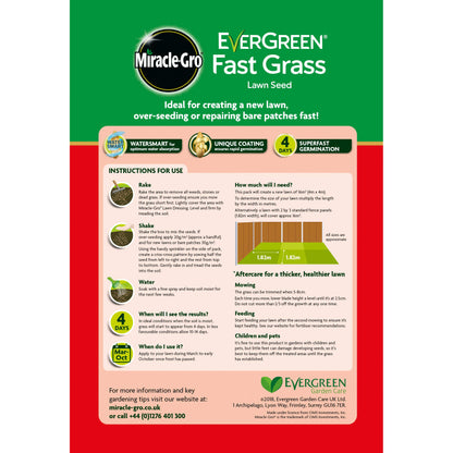 Miracle-Gro EverGreen Fast Grass Lawn Seed 480g
