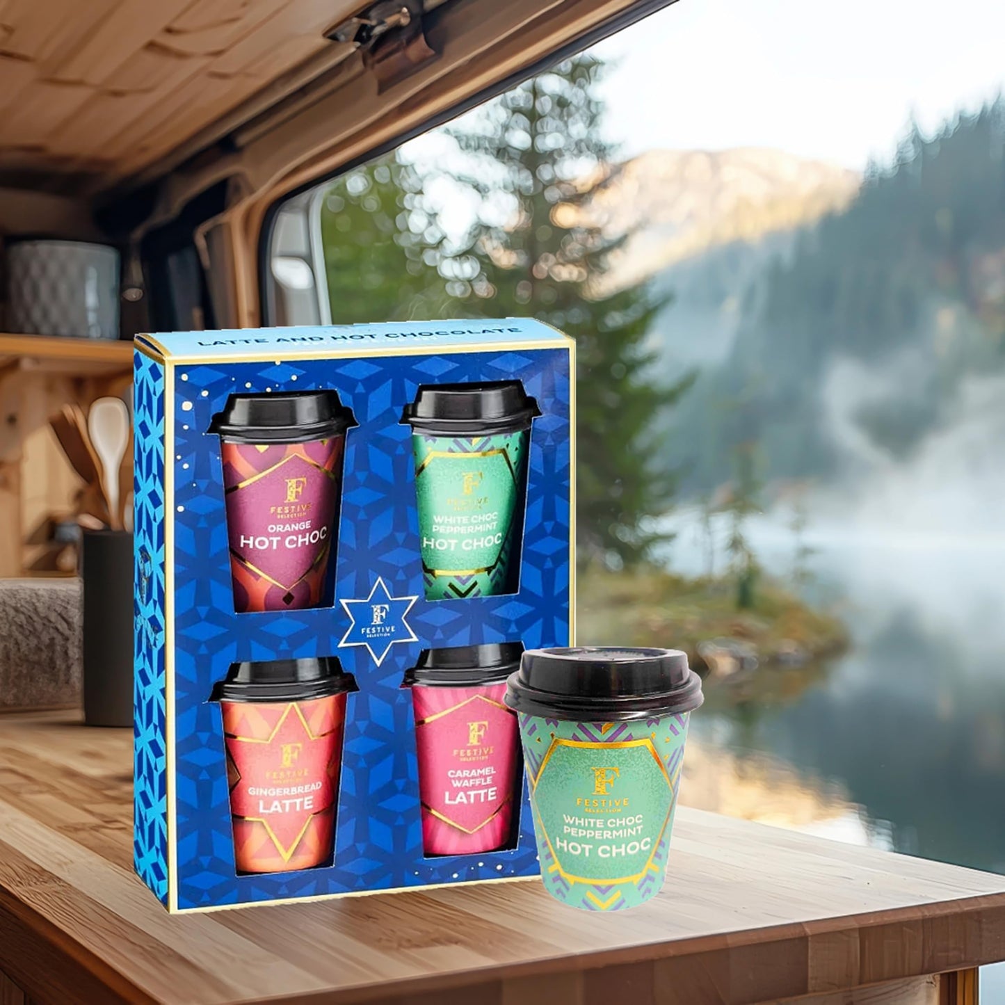 Christmas Coffee Selection Gift Set with Festive Instant Coffee & Hot Chocolates