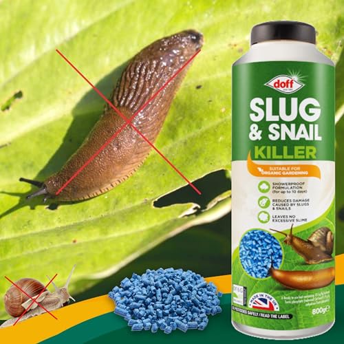 Topline Snail & Slug Pellets for Garden - Pack of 2 x 800g Organic Snail & Slug Killer Granules with Card. Powerful Slug Repellent for Protecting Garden Plants & Vegetables.