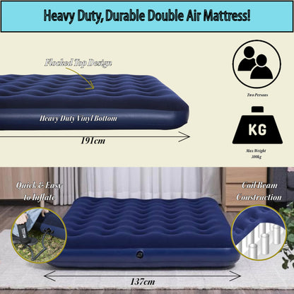 Topline Inflatable Air Bed Double Mattress with Air Pump