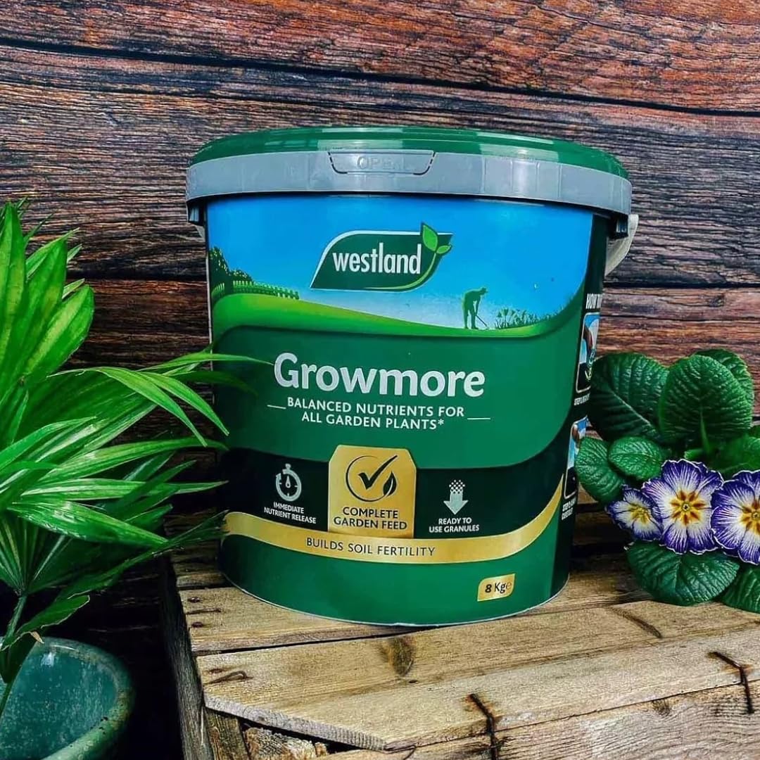 TOPLINE Universal Growmore Fertiliser Granules - 8kg Multipurpose Plant Food for All Garden Plants. Outdoor Plants Feed Fertilizer with Topline Card.