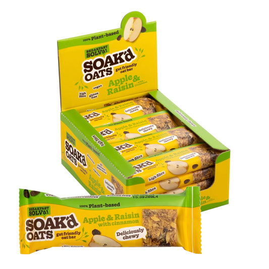 SOAK'd OATS Healthy Breakfast Bars - Box of 16 x 42g Gluten Free Baked Flapjack Healthy Snacks