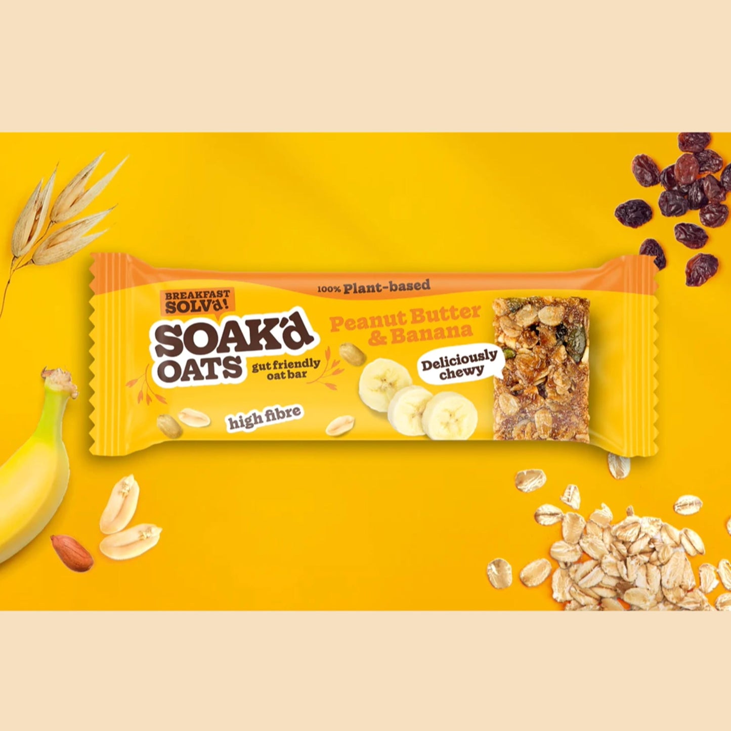 SOAK'd OATS Healthy Breakfast Bars - Box of 16 x 42g Gluten Free Baked Flapjack Healthy Snacks