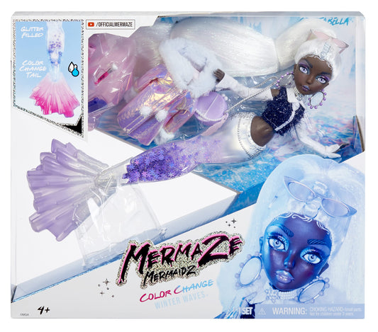 Mermaze Mermaidz Winter Waves Gwen Mermaid Doll with Color Changing Fin & Glitter Tail