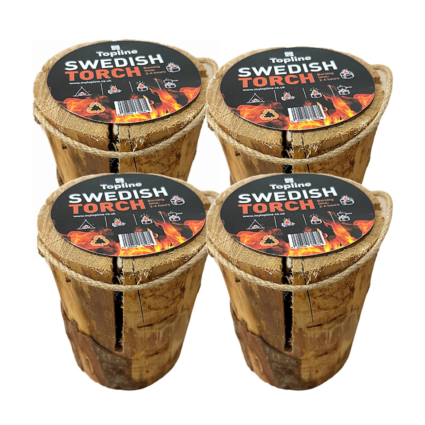 Swedish Fire Torch Instant Firewood 4x Logs