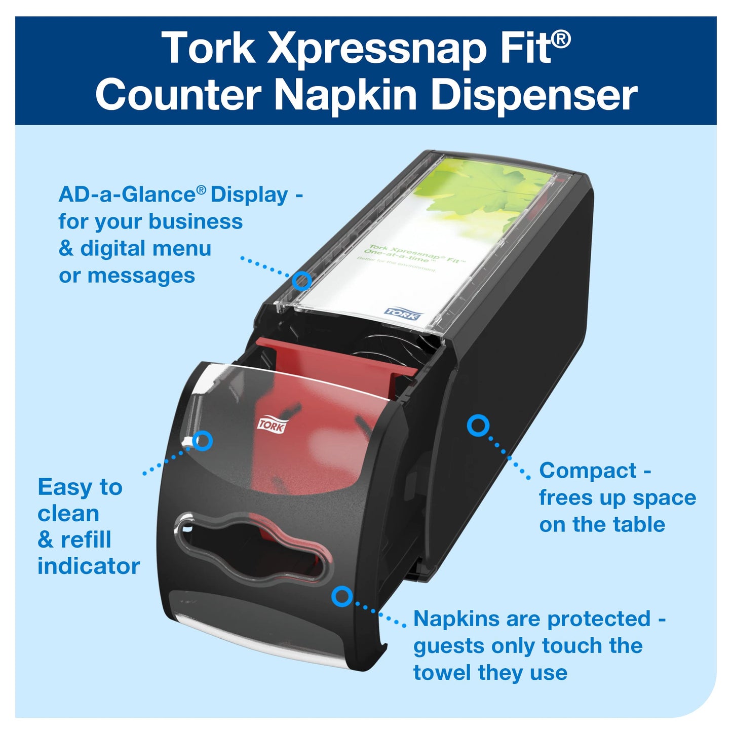 Tork Xpressnap Fit Counter Napkin Dispenser Black N14