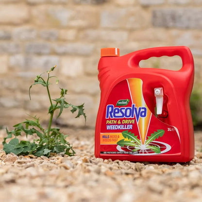 Resolva Weed Killer Sprayer - 3L Resolva Path & Drive 2in1 Weedkiller Ready to Use Garden Sprayer with Topline Card. Dandelion Weed Burner for Driveways, Paths or Patios.