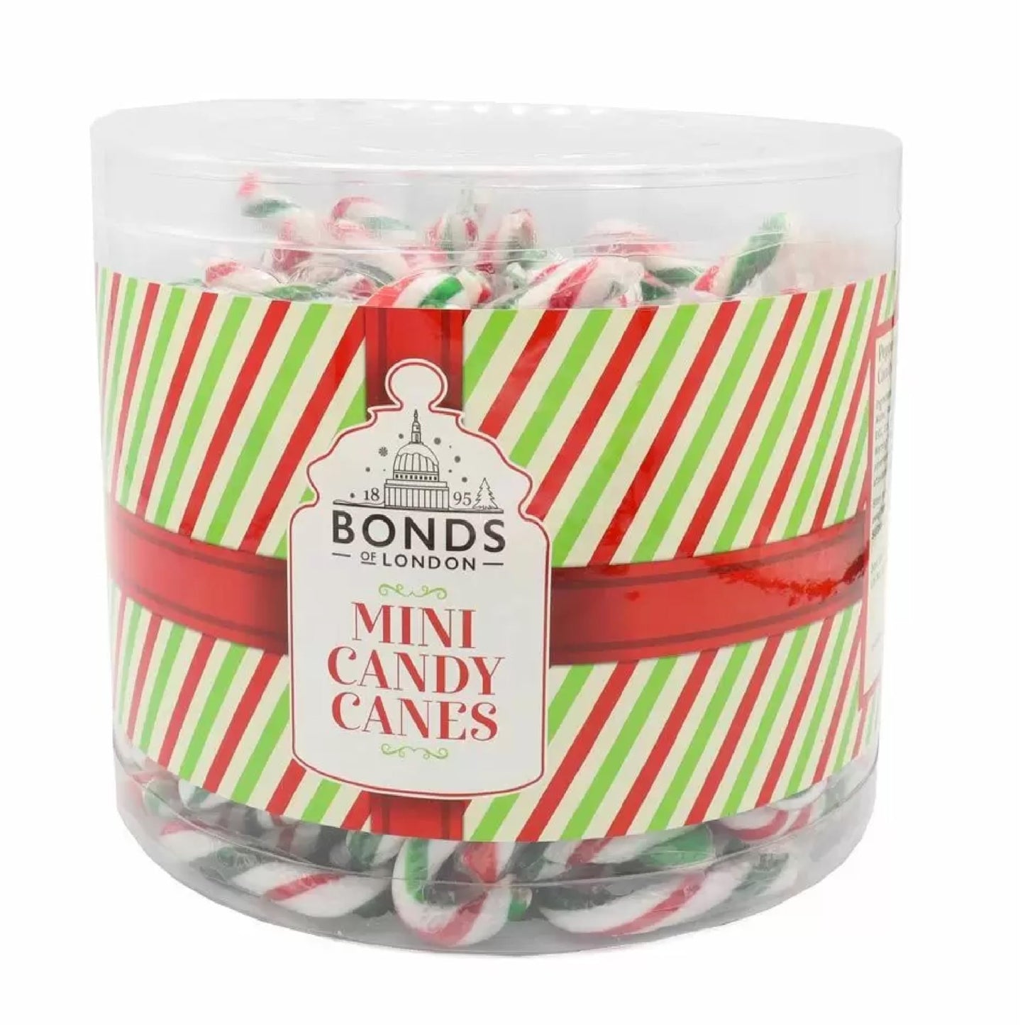 Christmas Candy Canes Bulk Buy - Bonds 250 x 5g Mini Individually Wrapped Peppermint Green, Red & White Sweets Lolly Pops for Kids. Perfect for Decorating the Christmas Tree or Stocking Fillers