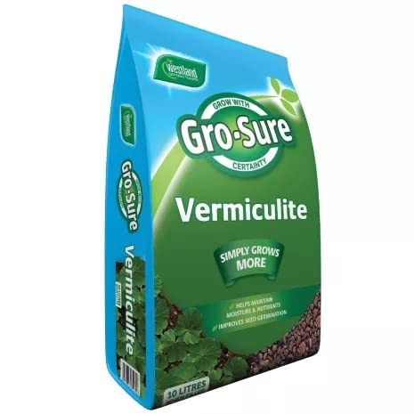 Topline Horticultural Garden Plants Vermiculite Bulk Buy - Pack of 2 x Gro-Sure Vermiculite 10L Bags Card. Ideal for Indoor or Outdoor Plants Potting Compost, Retain Water & Nutrients in Soil.