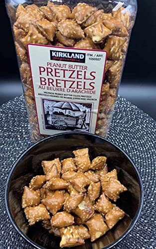 Kirkland Signature Pretzels Sweets Bulk - Peanut Butter Filled Pretzel Nuggets 1.56kg Party Food Sweet Treats with Topline Card for Kids Lunchbox Snacks, Movie Nights or Birthday Parties.