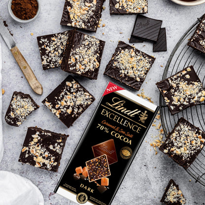 Excellence Chocolate Bars Bulk Buy - 3x100g Assorted 70% Cocoa Dark Chocolate Orange & Almond, Raspberry & Hazelnut, Caramel Sea Salt Chocolate Bulk with Card. Chocolate Gift for Her, Birthday Gifts