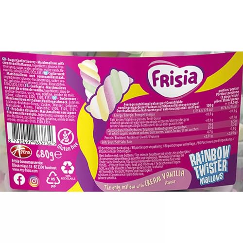 Frisia Marshmallow Rainbow Twister Creamy Vanilla 680g Tub