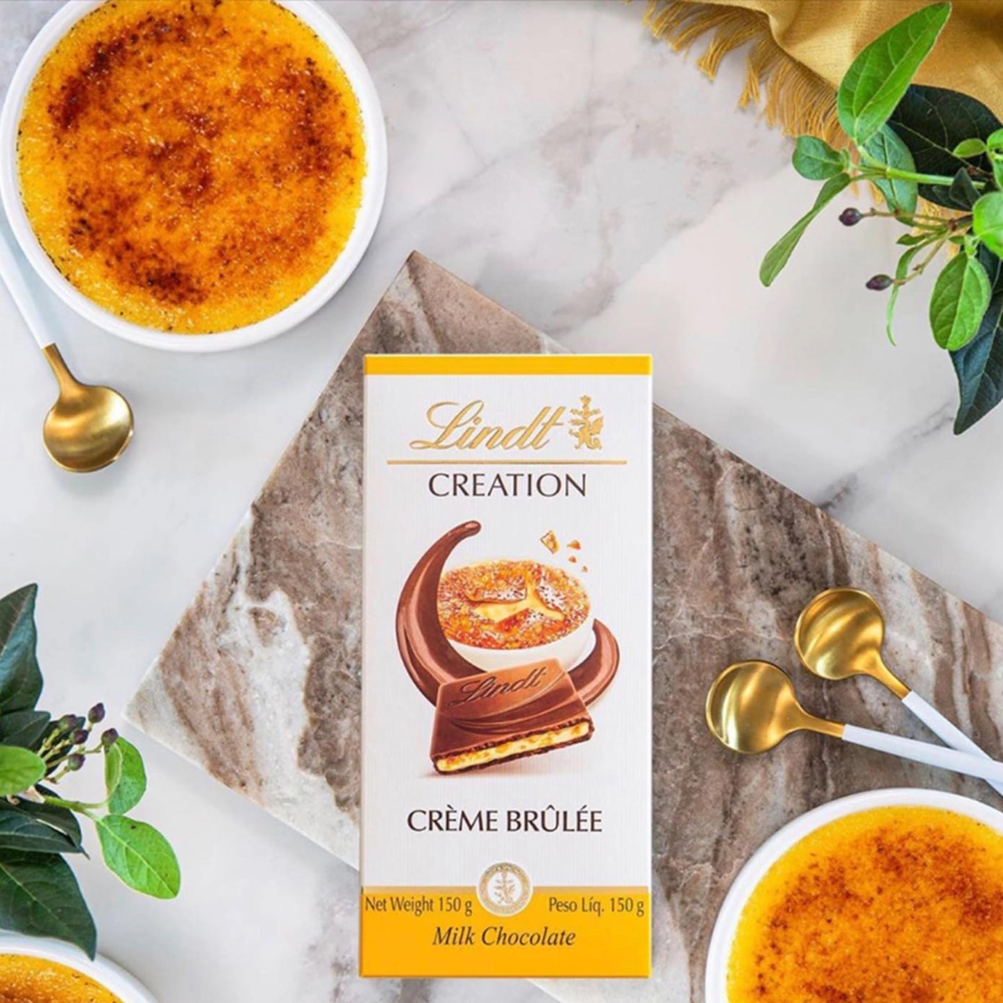 Lindt Creation Dessert Chocolate Bar Pack – 3 x 150g (Pistachio Delight, Delicate Crème Brûlée & Refreshing Lemon)