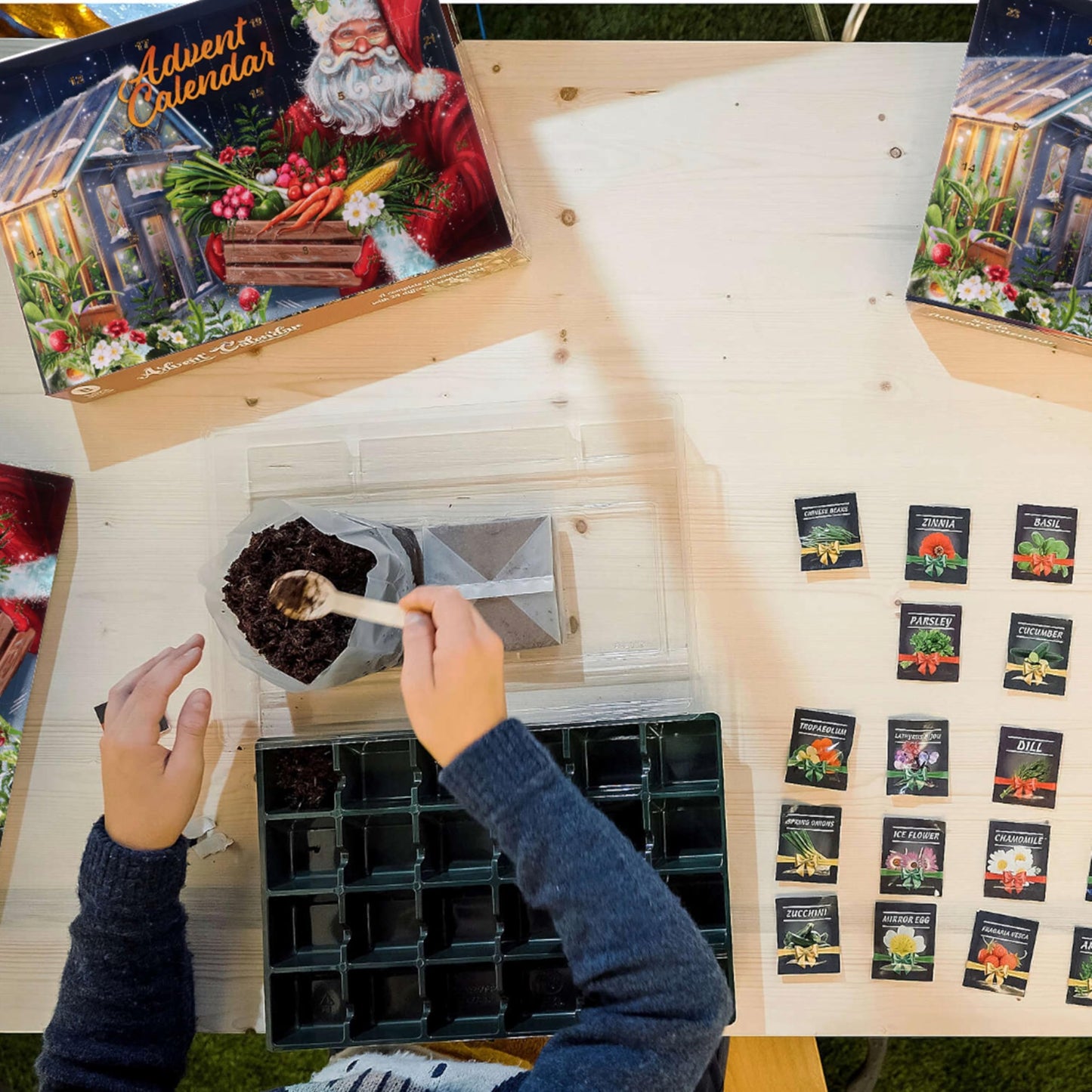 Seeds Advent Calendar 2024 for Garden Gifts - 24 Days Christmas Countdown Advent Calendar with Flower, Vegetable, Herbs Seeds & Greenhouse Grow Kit Birthday Gifts.