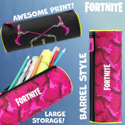 Fortnite Pencil Case, Barrel Pencil Cases for Kids, Gifts for Boys, Back to School Supplies for Gamers
