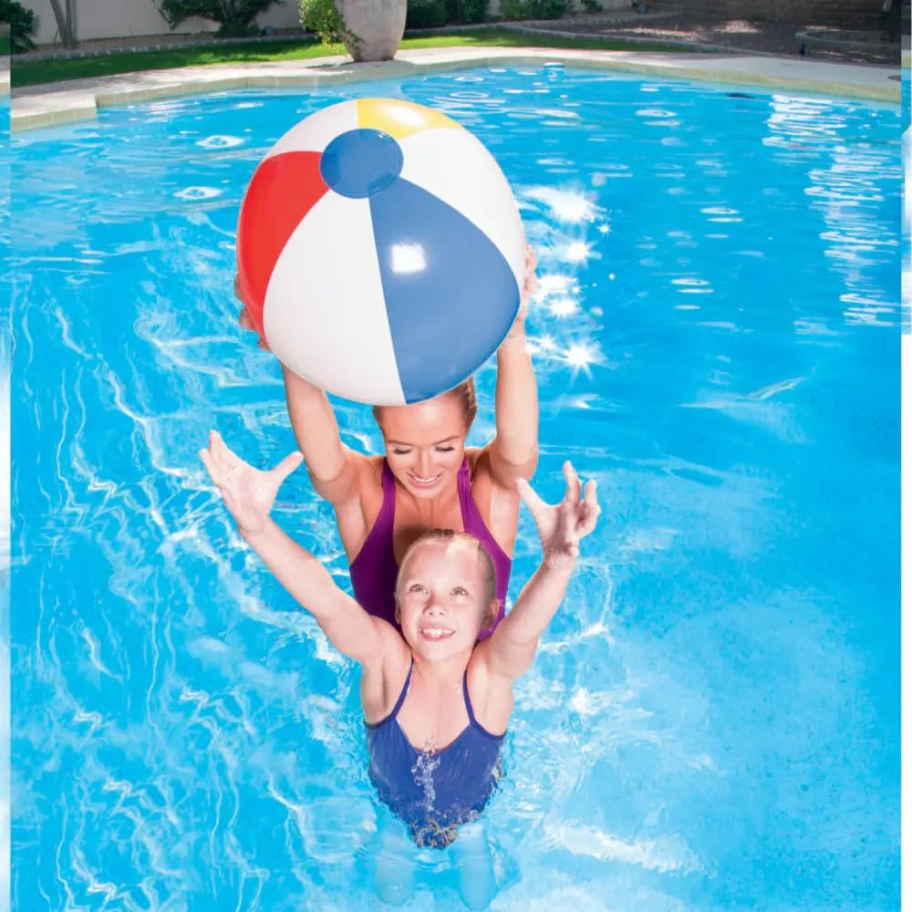 Inflatable Swimming Pool Float Bundle 42in Donut + 20in Beach Ball