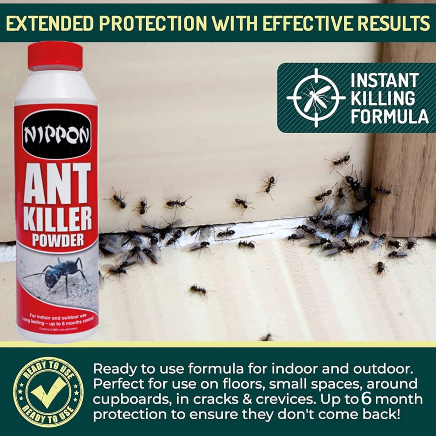 Ant Stop Bait Station Bundle - Ant Powder 400g, Ant Killer Liquid 30g & Ant Bait Station. Powerful Ant Traps Insect Repellent for Indoor & Outdoor. Pest Control Products with Topline Card.